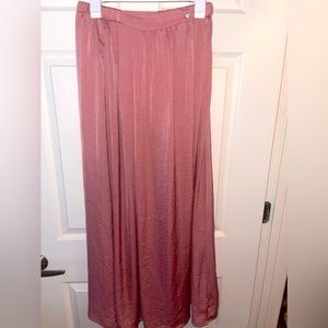 Silk rose colored maxi skirt